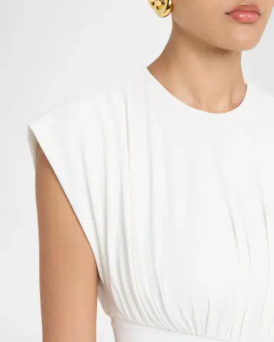 Rabanne Long Ruched Asymmetric Jersey Dress | Thumbnail 4 Rabanne Long Ruched Asymmetric Jersey Dress | Thumbnail 4