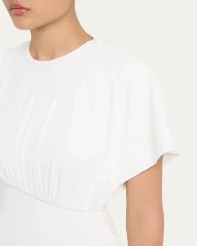 Rabanne Long Ruched Asymmetric Jersey Dress | Thumbnail 9 Rabanne Long Ruched Asymmetric Jersey Dress | Thumbnail 9
