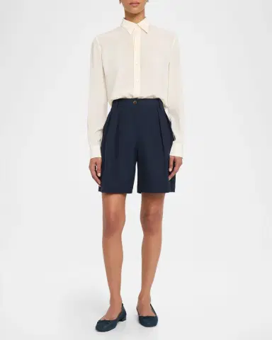 Lafayette 148 New York Park Wide-Leg Techno Stretch Twill Shorts | Thumbnail 2 Lafayette 148 New York Park Wide-Leg Techno Stretch Twill Shorts | Thumbnail 2