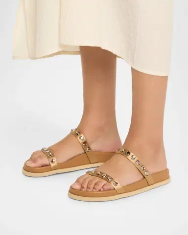 PEDRO GARCIA Doyel Embellished Satin Slide Sandals | Thumbnail 2 PEDRO GARCIA Doyel Embellished Satin Slide Sandals | Thumbnail 2