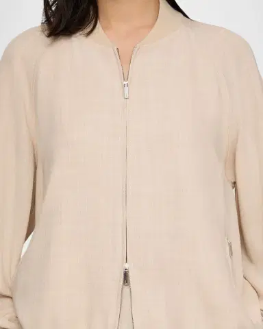 Lafayette 148 New York Oversized Wool-Silk Twill Bomber Jacket | Thumbnail 4 Lafayette 148 New York Oversized Wool-Silk Twill Bomber Jacket | Thumbnail 4