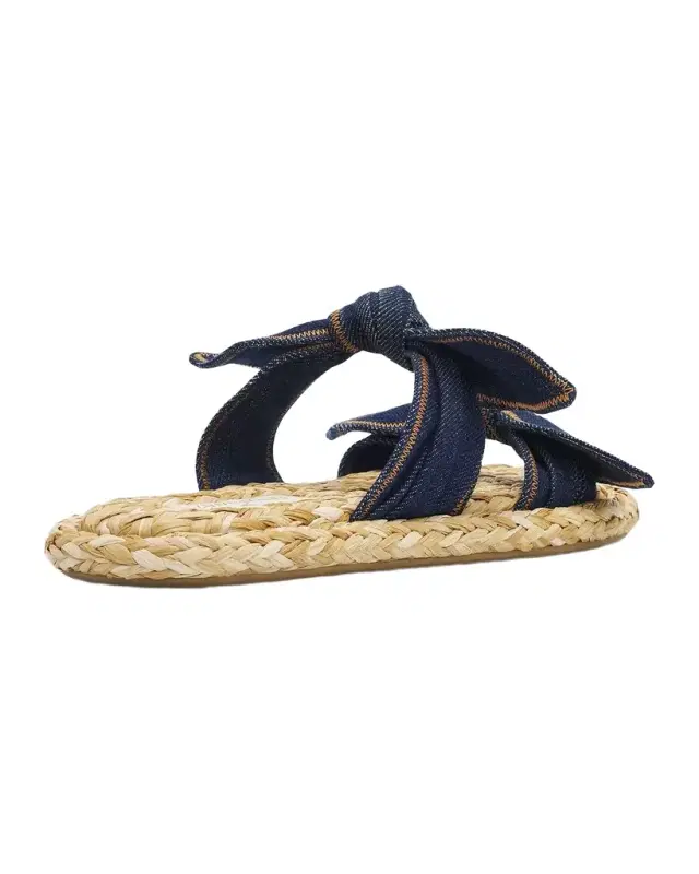 Carousel Denim & Raffia Slides Carousel Denim & Raffia Slides