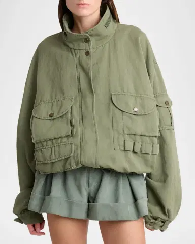 Balmain Cotton Twill Oversized Bomber Jacket | Thumbnail 4 Balmain Cotton Twill Oversized Bomber Jacket | Thumbnail 4