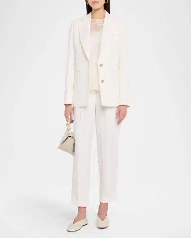Peserico Linen-Blend Cropped Straight-Leg Pants | Thumbnail 2 Peserico Linen-Blend Cropped Straight-Leg Pants | Thumbnail 2