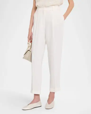 Peserico Linen-Blend Cropped Straight-Leg Pants | Thumbnail 4 Peserico Linen-Blend Cropped Straight-Leg Pants | Thumbnail 4