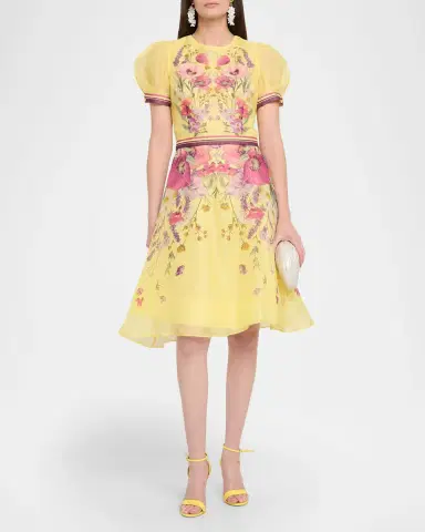 Rickie Freeman for Teri Jon Floral-Print Fit-&-Flare Mini Dress | Thumbnail 2 Rickie Freeman for Teri Jon Floral-Print Fit-&-Flare Mini Dress | Thumbnail 2