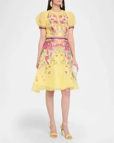 Rickie Freeman for Teri Jon Floral-Print Fit-&-Flare Mini Dress | Thumbnail 4 Rickie Freeman for Teri Jon Floral-Print Fit-&-Flare Mini Dress | Thumbnail 4