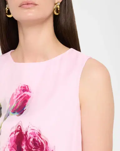 Rickie Freeman for Teri Jon Sleeveless Floral-Print Chiffon & Crepe Gown | Thumbnail 5 Rickie Freeman for Teri Jon Sleeveless Floral-Print Chiffon & Crepe Gown | Thumbnail 5
