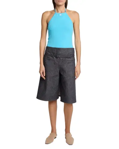 Courrèges Contrast Logo Halter Tank Top | Thumbnail 1 Courrèges Contrast Logo Halter Tank Top | Thumbnail 1