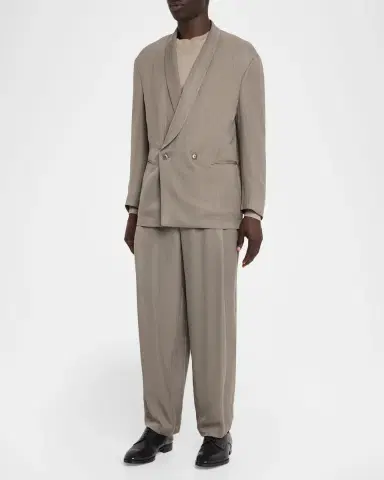 Giorgio Armani Men 's Chevron Cupro Relaxed Shawl-Lapel Suit | Thumbnail 2 Giorgio Armani Men 's Chevron Cupro Relaxed Shawl-Lapel Suit | Thumbnail 2