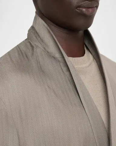 Giorgio Armani Men 's Chevron Cupro Relaxed Shawl-Lapel Suit | Thumbnail 7 Giorgio Armani Men 's Chevron Cupro Relaxed Shawl-Lapel Suit | Thumbnail 7