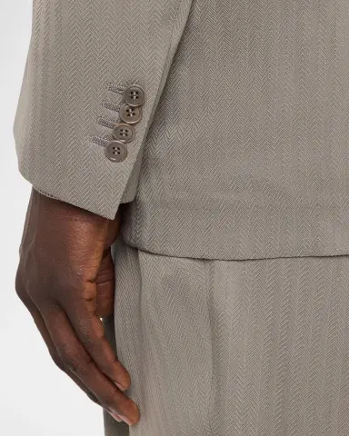 Giorgio Armani Men 's Chevron Cupro Relaxed Shawl-Lapel Suit | Thumbnail 8 Giorgio Armani Men 's Chevron Cupro Relaxed Shawl-Lapel Suit | Thumbnail 8