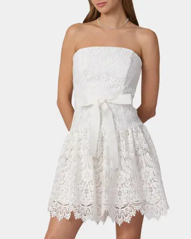 Shoshanna Ester Strapless Guipure Lace Mini Dress | Thumbnail 3 Shoshanna Ester Strapless Guipure Lace Mini Dress | Thumbnail 3
