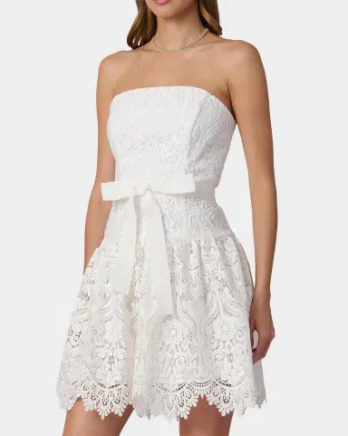 Shoshanna Ester Strapless Guipure Lace Mini Dress | Thumbnail 4 Shoshanna Ester Strapless Guipure Lace Mini Dress | Thumbnail 4