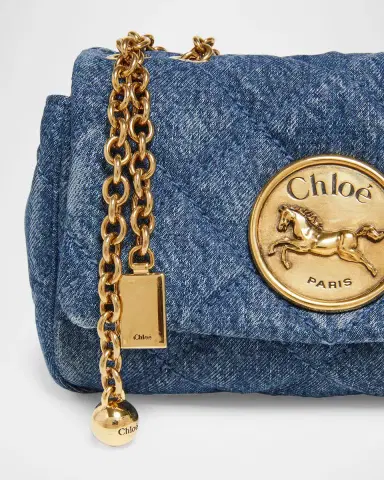 Chloé Heritage Denim Shoulder Bag | Thumbnail 4 Chloé Heritage Denim Shoulder Bag | Thumbnail 4