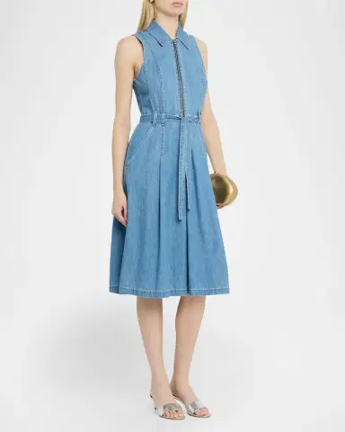 L'AGENCE Kieran Belted Denim Shirtdress | Thumbnail 4 L'AGENCE Kieran Belted Denim Shirtdress | Thumbnail 4