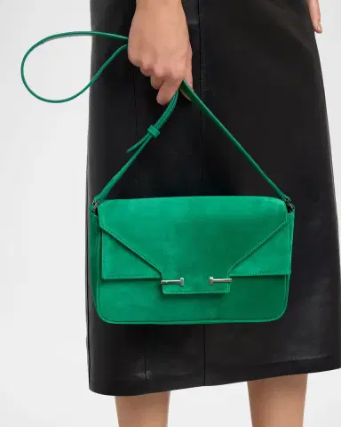 Tom Ford Large T-Clasp Suede Shoulder Bag | Thumbnail 2 Tom Ford Large T-Clasp Suede Shoulder Bag | Thumbnail 2