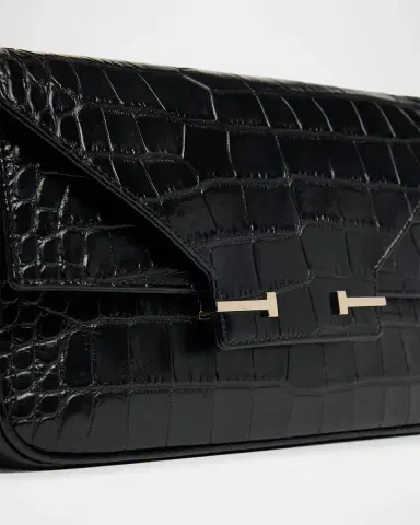 Tom Ford Large T-Clasp Croc-Embossed Leather Shoulder Bag | Thumbnail 6 Tom Ford Large T-Clasp Croc-Embossed Leather Shoulder Bag | Thumbnail 6