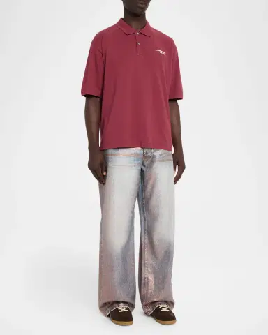 Acne Studios Men 's Glitterized Denim Straight-Leg Jeans | Thumbnail 2 Acne Studios Men 's Glitterized Denim Straight-Leg Jeans | Thumbnail 2