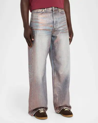 Acne Studios Men 's Glitterized Denim Straight-Leg Jeans | Thumbnail 4 Acne Studios Men 's Glitterized Denim Straight-Leg Jeans | Thumbnail 4