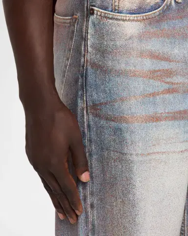 Acne Studios Men 's Glitterized Denim Straight-Leg Jeans | Thumbnail 5 Acne Studios Men 's Glitterized Denim Straight-Leg Jeans | Thumbnail 5