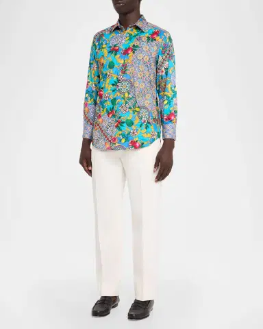 Robert Graham Men 's Northumbria Cotton Button-Down Shirt | Thumbnail 2 Robert Graham Men 's Northumbria Cotton Button-Down Shirt | Thumbnail 2