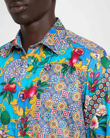 Robert Graham Men 's Northumbria Cotton Button-Down Shirt | Thumbnail 5 Robert Graham Men 's Northumbria Cotton Button-Down Shirt | Thumbnail 5