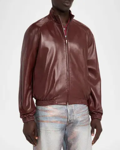 Acne Studios Men's Lokot Leather Blouson Jacket | Thumbnail 4 Acne Studios Men's Lokot Leather Blouson Jacket | Thumbnail 4