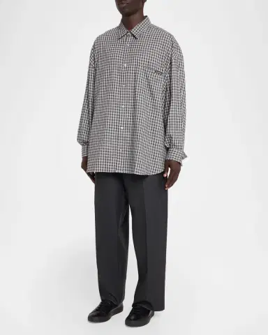 Acne Studios Men's Soffia Check Flannel Button-Down Shirt | Thumbnail 2 Acne Studios Men's Soffia Check Flannel Button-Down Shirt | Thumbnail 2