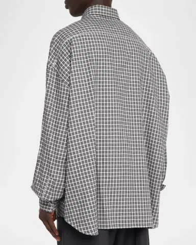 Acne Studios Men's Soffia Check Flannel Button-Down Shirt | Thumbnail 3 Acne Studios Men's Soffia Check Flannel Button-Down Shirt | Thumbnail 3