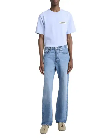 Jacquemus Men's Stonewashed Denim Straight-Leg Jeans | Thumbnail 1 Jacquemus Men's Stonewashed Denim Straight-Leg Jeans | Thumbnail 1