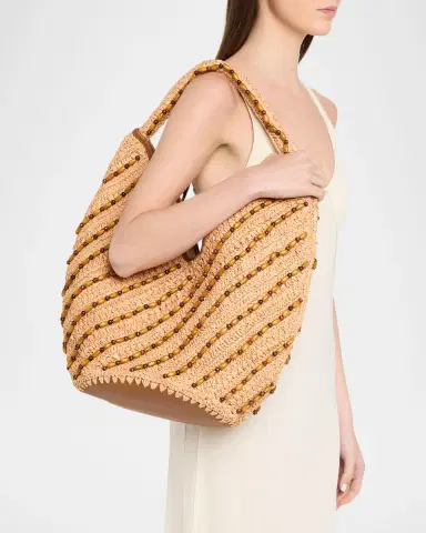 BTB Los Angeles Paisley Beaded Raffia Hobo Bag | Thumbnail 2 BTB Los Angeles Paisley Beaded Raffia Hobo Bag | Thumbnail 2