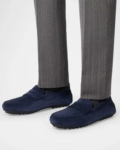 Tod's Men's City Gommino Suede Penny Loafers | Thumbnail 2 Tod's Men's City Gommino Suede Penny Loafers | Thumbnail 2
