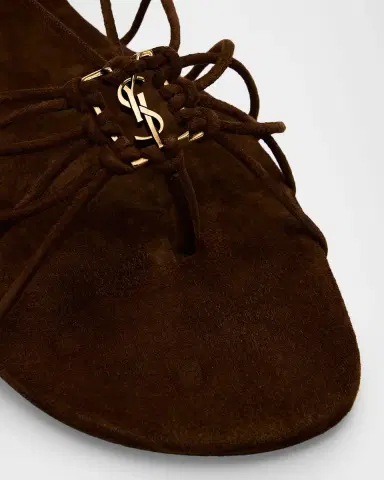 Saint Laurent Babylone Suede Lace-Up Sandals | Thumbnail 5 Saint Laurent Babylone Suede Lace-Up Sandals | Thumbnail 5
