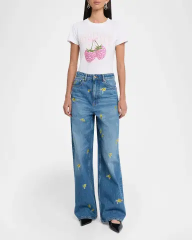 Ganni Lari Floral Baggy Jeans | Thumbnail 2 Ganni Lari Floral Baggy Jeans | Thumbnail 2