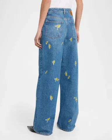 Ganni Lari Floral Baggy Jeans | Thumbnail 3 Ganni Lari Floral Baggy Jeans | Thumbnail 3
