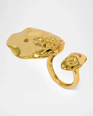 Alexis Bittar Brut Golden Double Disc Ring, Size 7 | Thumbnail 3 Alexis Bittar Brut Golden Double Disc Ring, Size 7 | Thumbnail 3