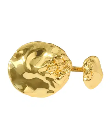 Alexis Bittar Brut Golden Double Disc Ring, Size 7 | Thumbnail 1 Alexis Bittar Brut Golden Double Disc Ring, Size 7 | Thumbnail 1