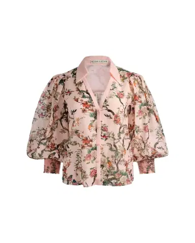 Alice + Olivia Charis Floral Button-Front Blouse | Thumbnail 1 Alice + Olivia Charis Floral Button-Front Blouse | Thumbnail 1