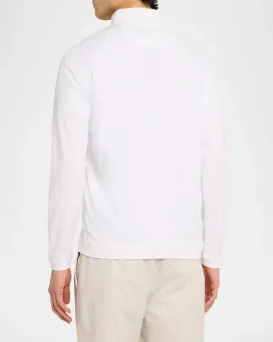 Peter Millar Men's Crown Crafted Albatross Cotton-Blend Pique Quarter-Zip | Thumbnail 2 Peter Millar Men's Crown Crafted Albatross Cotton-Blend Pique Quarter-Zip | Thumbnail 2