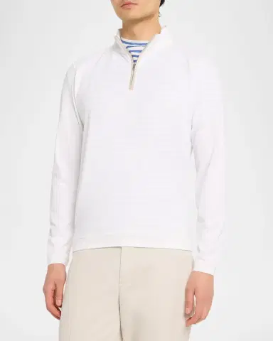 Peter Millar Men's Crown Crafted Albatross Cotton-Blend Pique Quarter-Zip | Thumbnail 3 Peter Millar Men's Crown Crafted Albatross Cotton-Blend Pique Quarter-Zip | Thumbnail 3