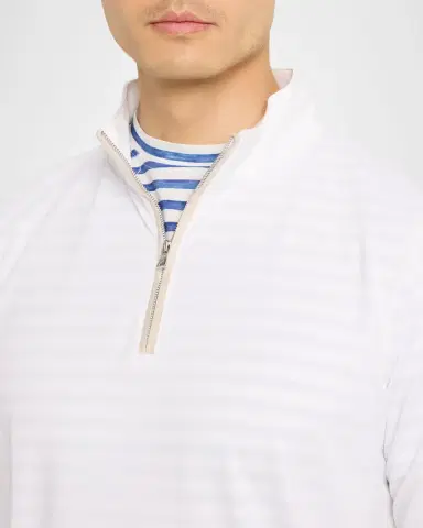 Peter Millar Men's Crown Crafted Albatross Cotton-Blend Pique Quarter-Zip | Thumbnail 4 Peter Millar Men's Crown Crafted Albatross Cotton-Blend Pique Quarter-Zip | Thumbnail 4