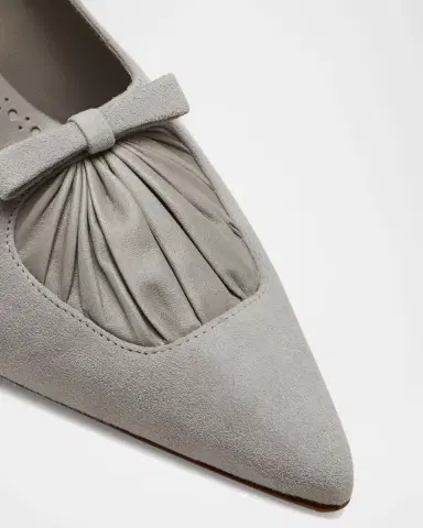 Manolo Blahnik Balquee Pointed Suede Kitten-Heel Pumps | Thumbnail 5 Manolo Blahnik Balquee Pointed Suede Kitten-Heel Pumps | Thumbnail 5