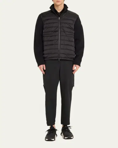 Moncler Men's Wool Down Zip Cardigan | Thumbnail 2 Moncler Men's Wool Down Zip Cardigan | Thumbnail 2
