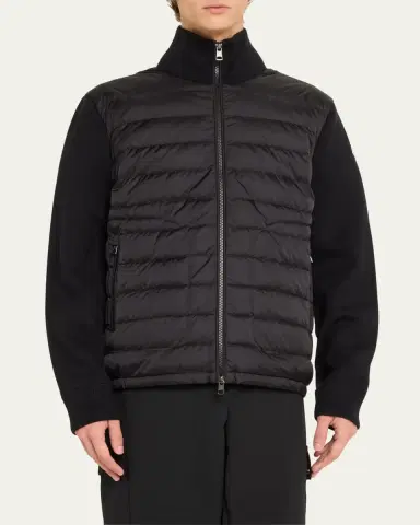 Moncler Men's Wool Down Zip Cardigan | Thumbnail 4 Moncler Men's Wool Down Zip Cardigan | Thumbnail 4