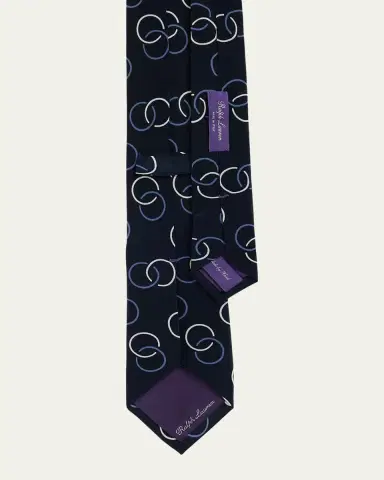 Ralph Lauren Purple Label Men's Linked Circles Silk Crepe Tie | Thumbnail 3 Ralph Lauren Purple Label Men's Linked Circles Silk Crepe Tie | Thumbnail 3