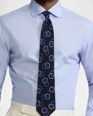 Ralph Lauren Purple Label Men's Linked Circles Silk Crepe Tie | Thumbnail 6 Ralph Lauren Purple Label Men's Linked Circles Silk Crepe Tie | Thumbnail 6