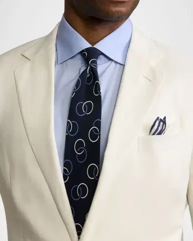 Ralph Lauren Purple Label Men's Linked Circles Silk Crepe Tie | Thumbnail 8 Ralph Lauren Purple Label Men's Linked Circles Silk Crepe Tie | Thumbnail 8
