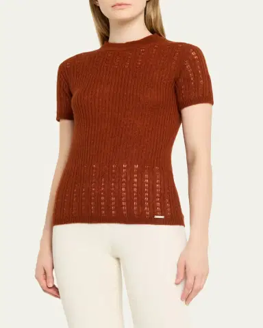 Kiton Cashmere-Silk Short-Sleeve Sweater | Thumbnail 4 Kiton Cashmere-Silk Short-Sleeve Sweater | Thumbnail 4