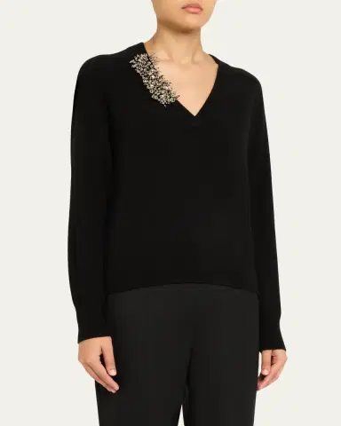 Dries Van Noten Tinker Embellished Cashmere Sweater | Thumbnail 4 Dries Van Noten Tinker Embellished Cashmere Sweater | Thumbnail 4
